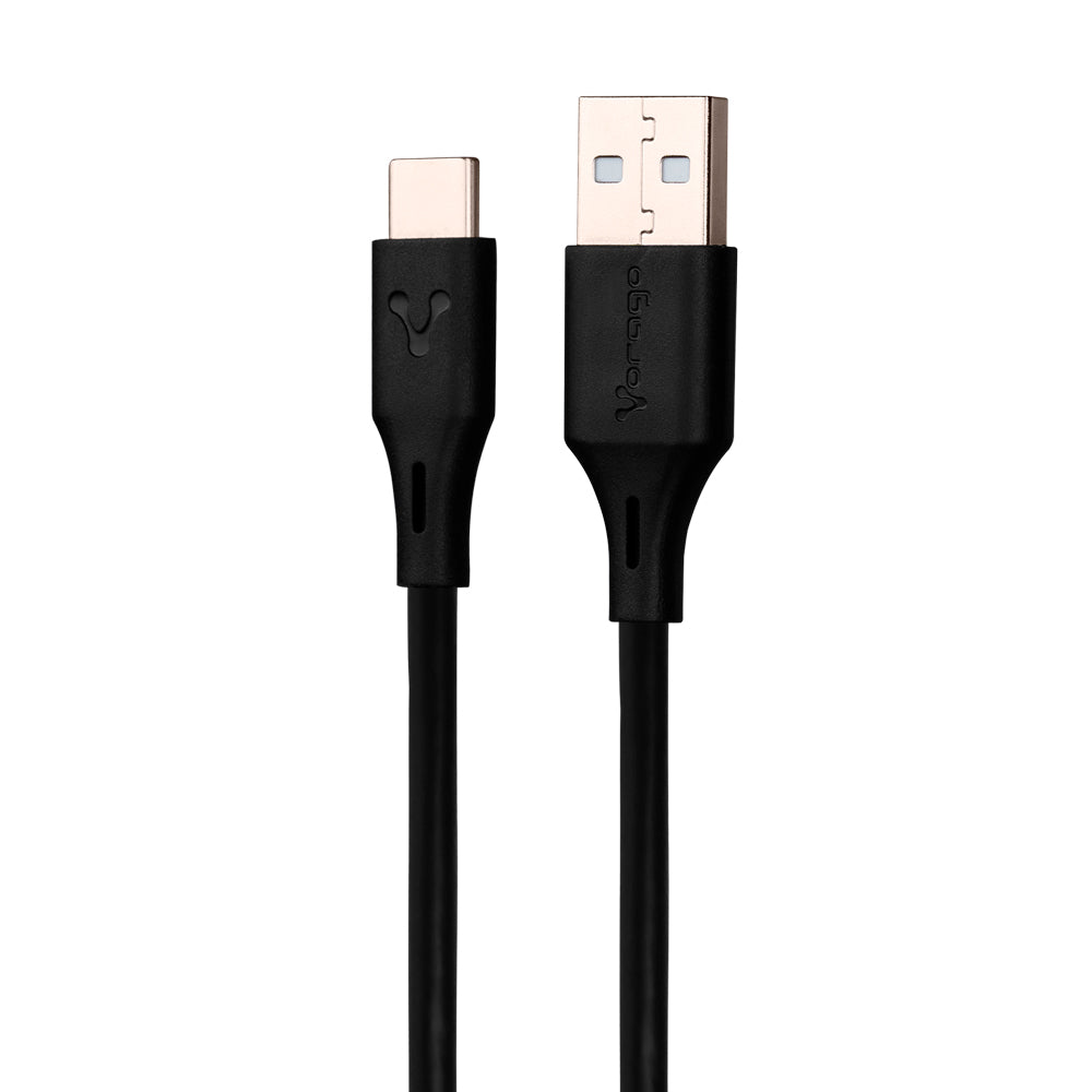 CABLE VORAGO CAB-C01B USB-TIPO C 1 METRO CARGA RAPIDA NEGRO