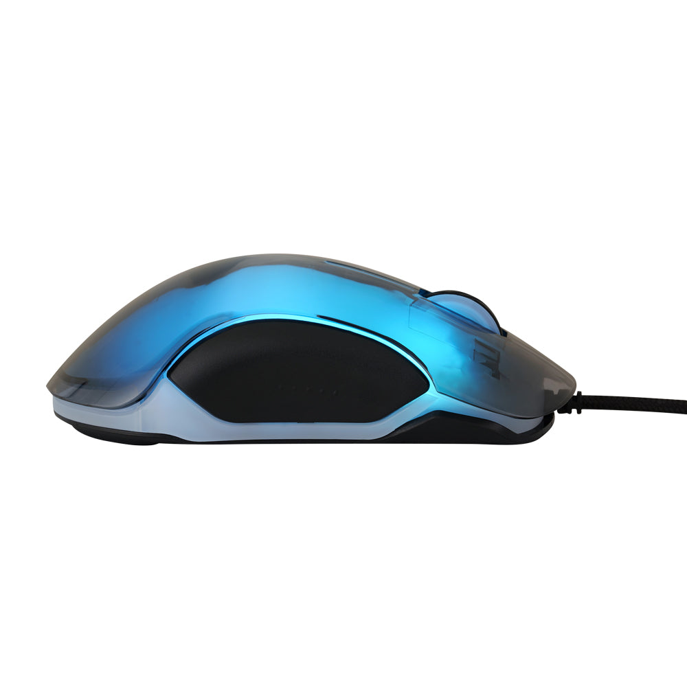 MOUSE VORAGO START THE GAME MO-505 ALAMBRICO RGB NEON HASTA 7.200 DPIS USB TRASPARENTE