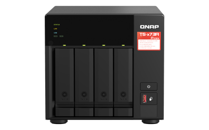 Unidad NAS QNAP CPU Ryzen V1500B Quad Core 2.2Ghz 8GB RAM RJ45 10GbE  4 Bahias 3.5 Hasta 24TB Linux Sin Discos