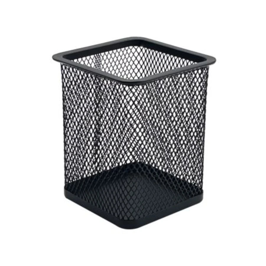 Porta Lapices Nextep Cuadrado Mediano Malla Metalica 8x8x9.7cms