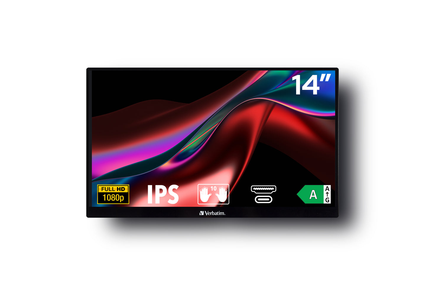 Monitor Verbatim 14" Touch Portátil Full HD 1080p Resolución 1920x1080 IPS HDMI/USB