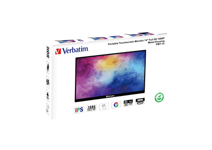 Monitor Verbatim 14" Touch Portátil Full HD 1080p Resolución 1920x1080 IPS HDMI/USB