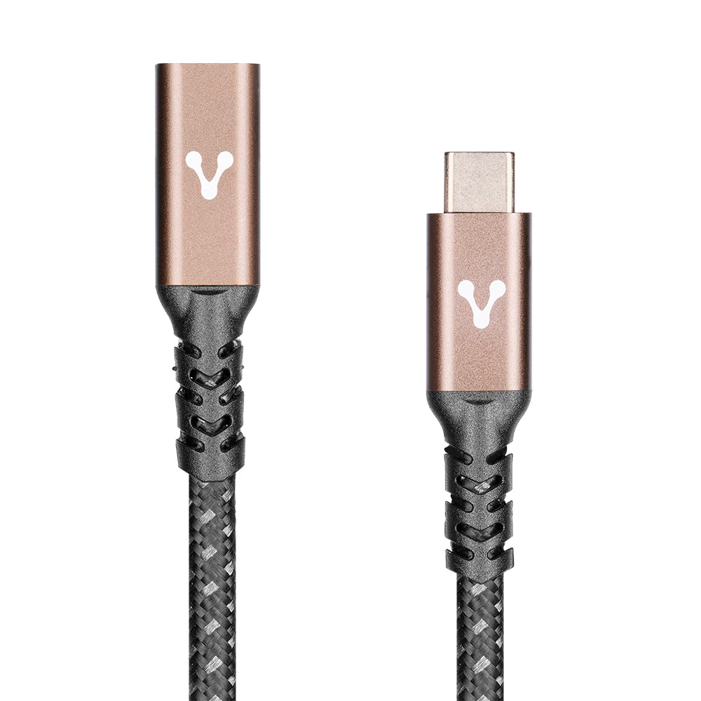 CABLE EXTENSION VORAGO CAB-127 TIPO C HEMBRA-TIPO C MACHO 1 METRO 100W NEGRO