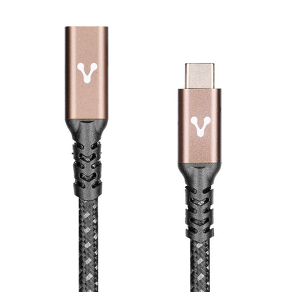 CABLE EXTENSION VORAGO CAB-127 TIPO C HEMBRA-TIPO C MACHO 1 METRO 100W NEGRO