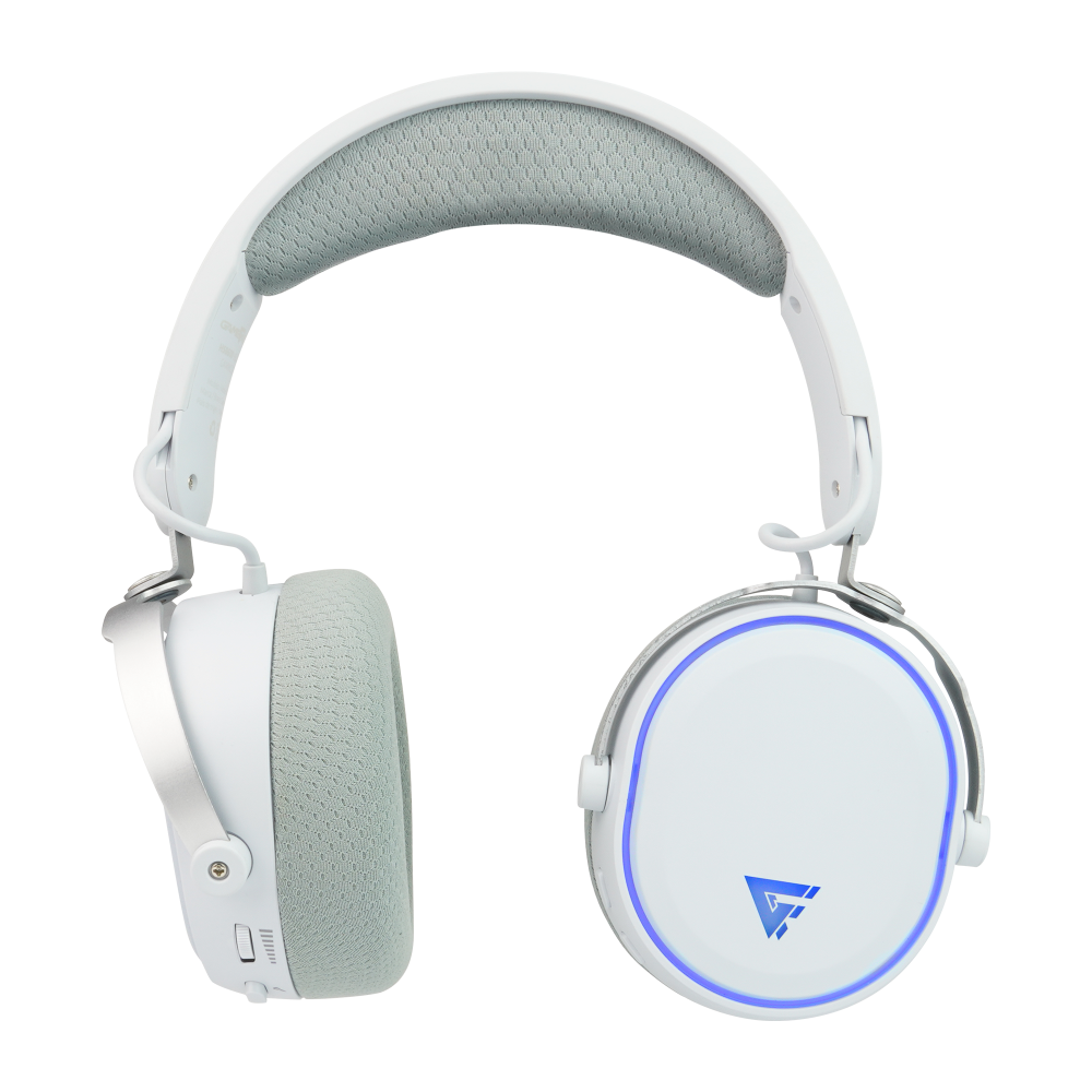 Diadema Game Factor HSB600 Gaming Inalámbrica RGB Triple Conectividad Micrófono Removible Surround 7.1 Color Blanco