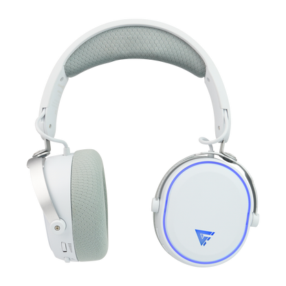 Diadema Game Factor HSB600 Gaming Inalámbrica RGB Triple Conectividad Micrófono Removible Surround 7.1 Color Blanco