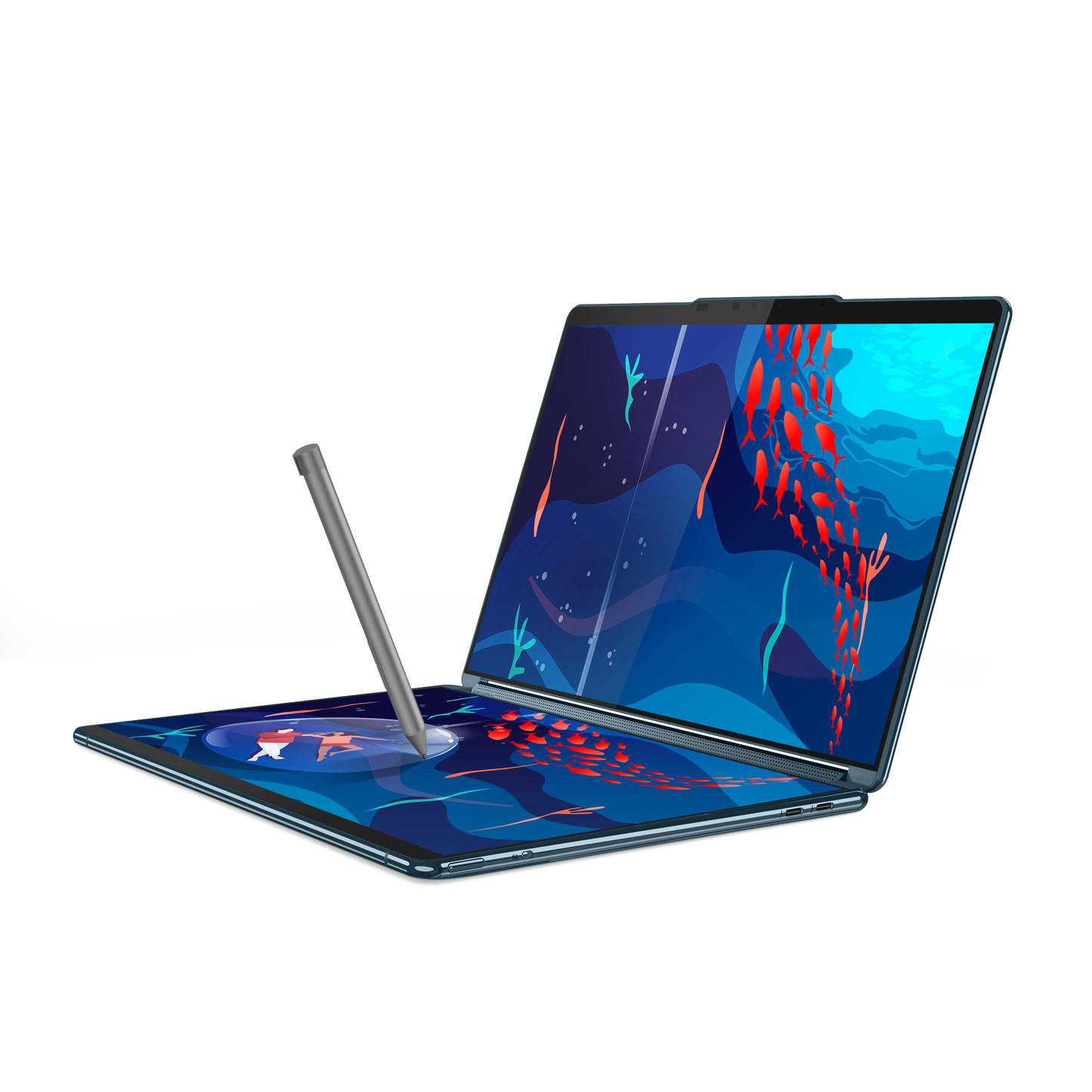 Laptop Lenovo Idea Yoga Book 9 13IRU8 13.3 Touch 2.8K Intel Core i7-1355U 1.70GHz 16GB 1TB SSD Windows 11 Home 64-bit Esp Turquesa