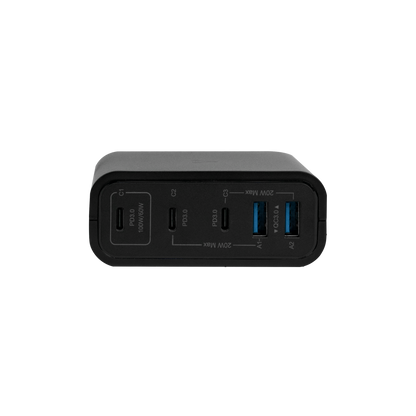 CARGADOR DE PARED VORAGO AU-600 TIPO C 100W PD 5 PUERTOS QUICK CHARGE 3.0 NEGRO
