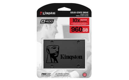 Unidad de Estado Sólido SSD Kingston A400 960GB 2.5 Sata3 7mm Lect.500/Escr.450mbs