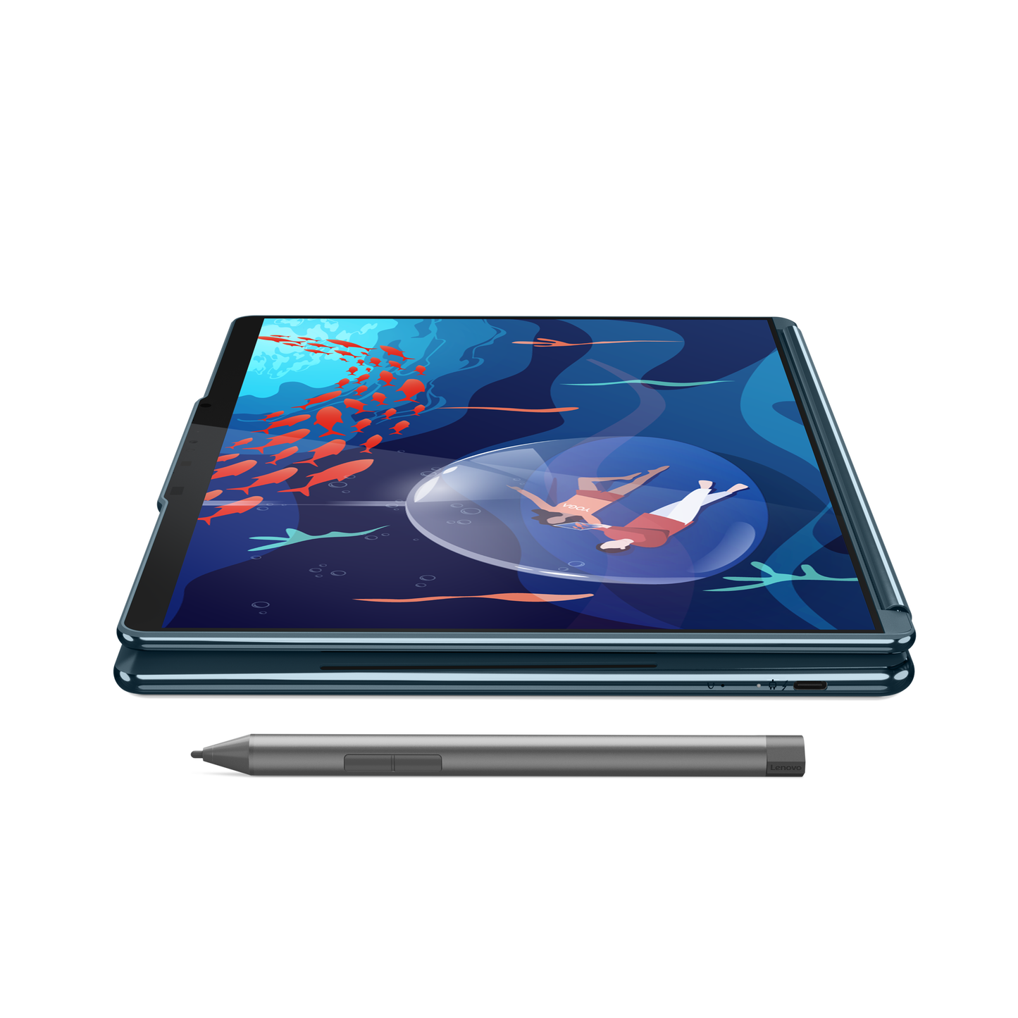 Laptop Lenovo Idea Yoga Book 9 13IRU8 13.3 Touch 2.8K Intel Core i7-1355U 1.70GHz 16GB 1TB SSD Windows 11 Home 64-bit Esp Turquesa