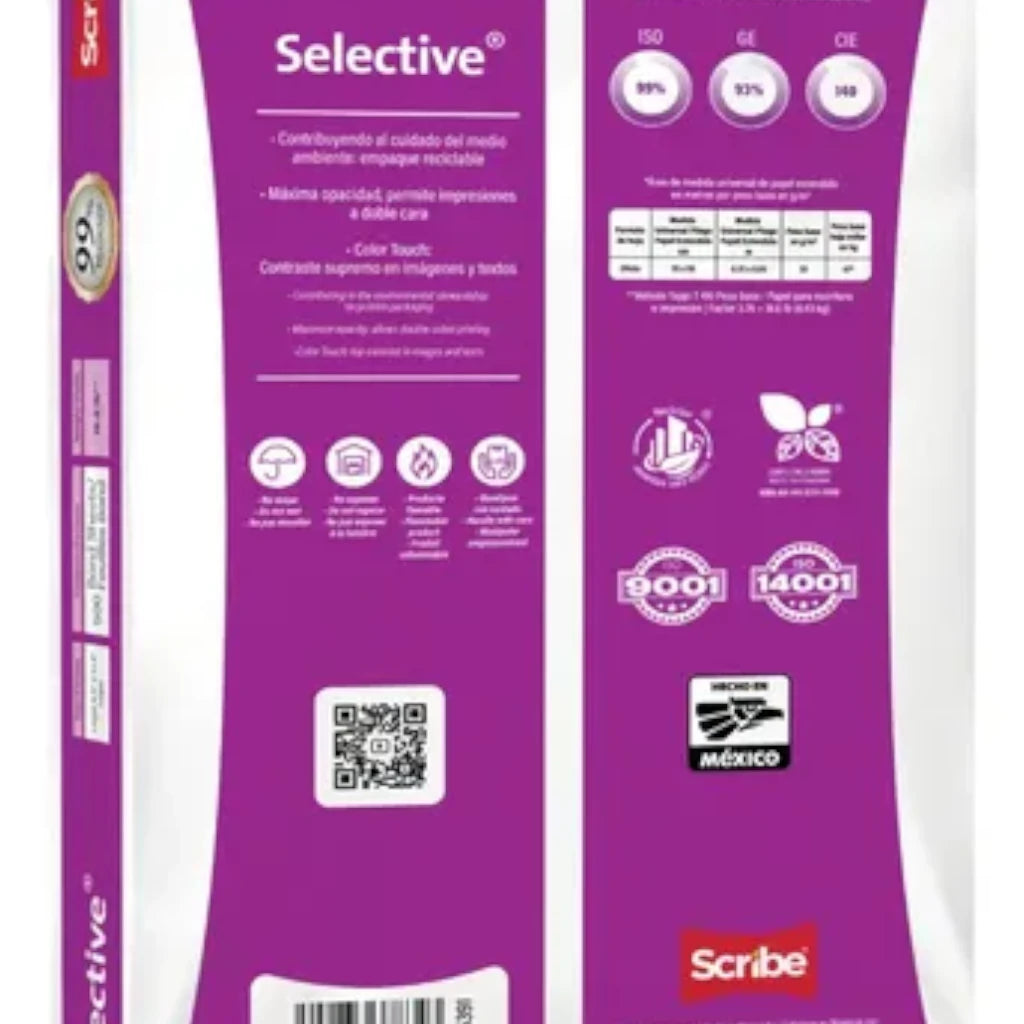 Papel Cortado Scribe Selective Oficio 99% Blancura 70gr Caja C/5000 Hojas