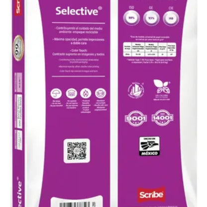 Papel Cortado Scribe Selective Oficio 99% Blancura 70gr Caja C/5000 Hojas