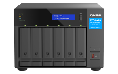 Unidad NAS QNAP TVS-h674 de 6 Bahias Intel Core i5 12400 hasta 4.4 GHz 32GB DDR4 2.5 GbE No incluye Discos