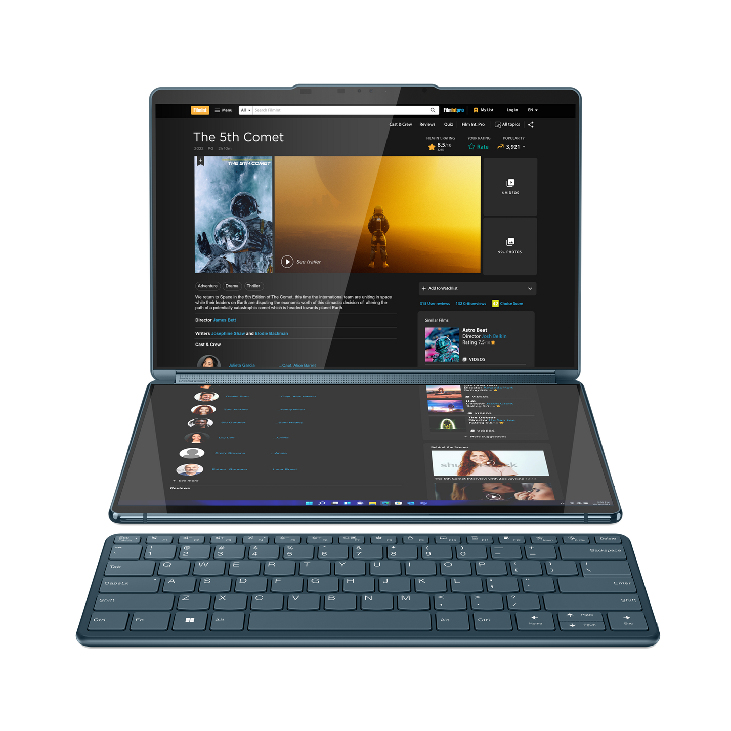 Laptop Lenovo Idea Yoga Book 9 13IRU8 13.3 Touch 2.8K Intel Core i7-1355U 1.70GHz 16GB 1TB SSD Windows 11 Home 64-bit Esp Turquesa