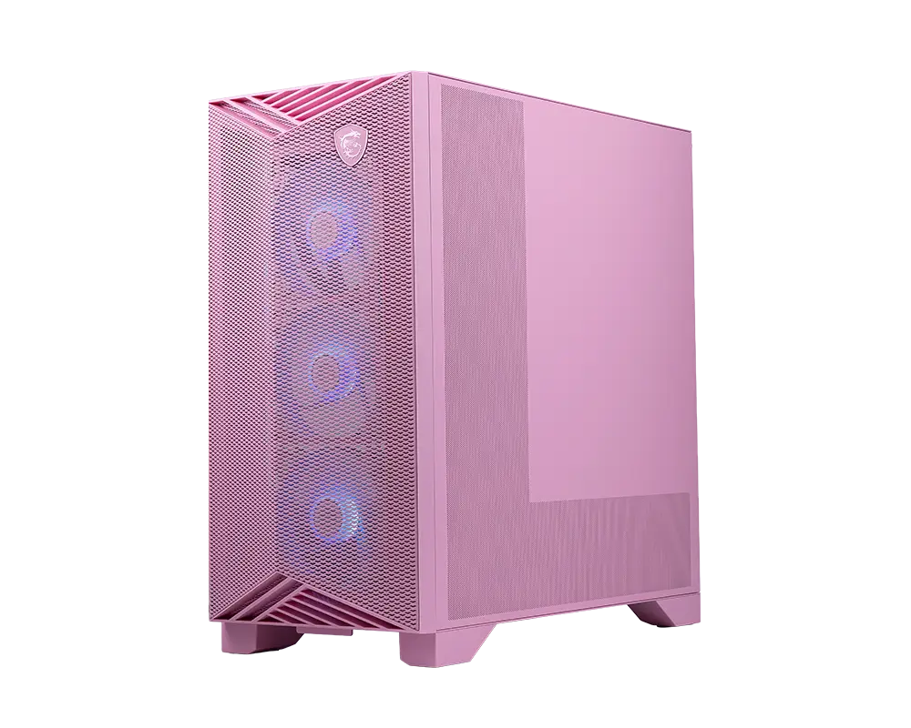 Gabinete MSI MPG GUNGNIR 212R PZ Pink Torre Media ATX 4 Ventiladores RGB Vidrio Templado Rosa