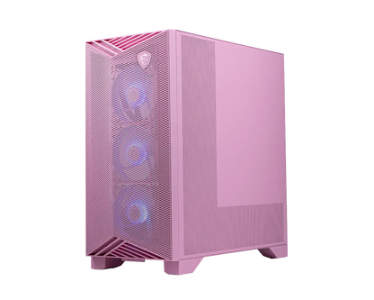 Gabinete MSI MPG GUNGNIR 212R PZ Pink Torre Media ATX 4 Ventiladores RGB Vidrio Templado Rosa