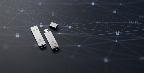 Memoria USB Kingston IronKey S1000 Flash 32GB Encriptado Criptochip Integrado Color Plata