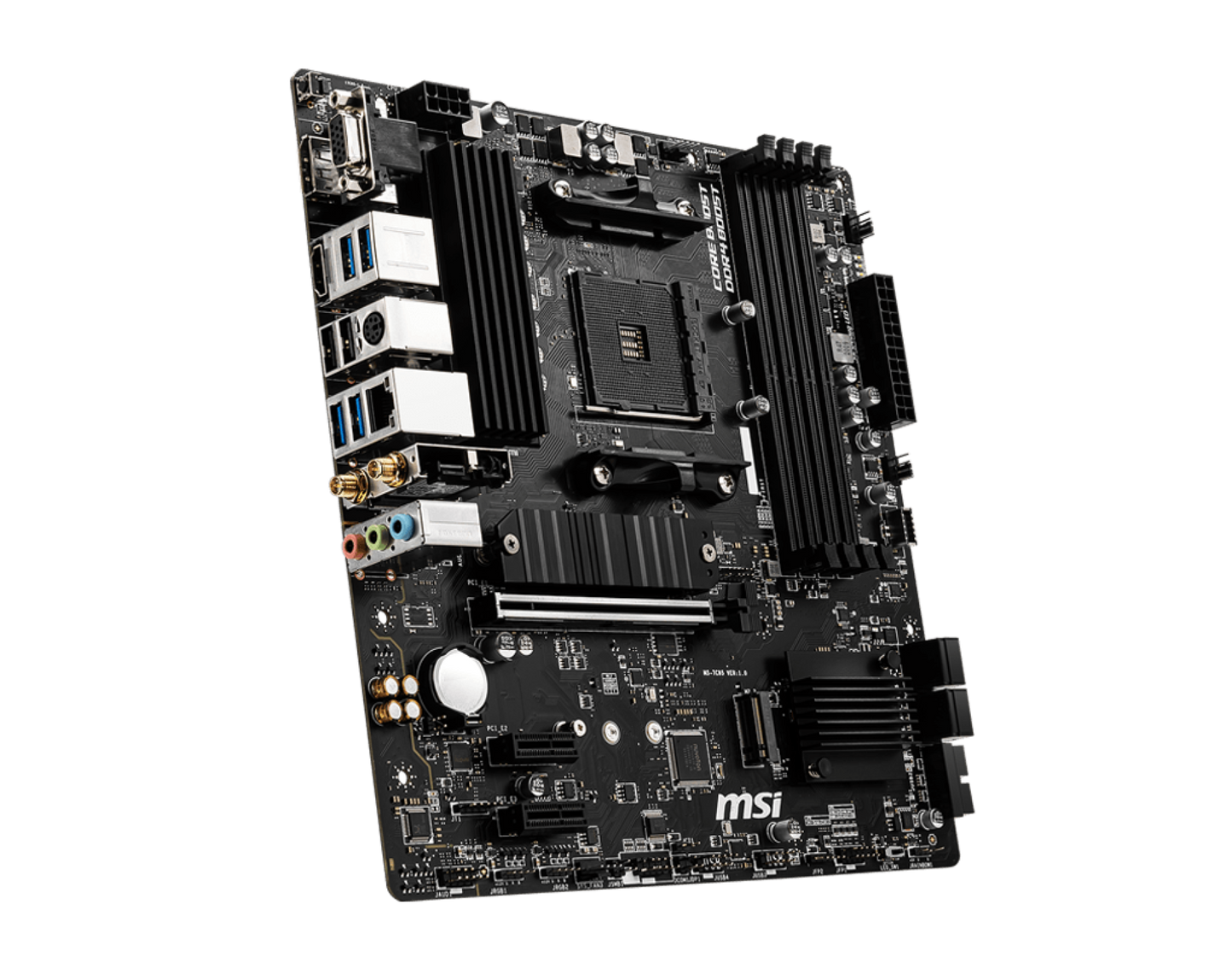 Tarjeta Madre MSI B550M Pro-VDH WIFI 4xDDR4 128GB 4400Mhz PCIe 4.0 M.2 1xHDMI 1xDP 1xVGA S AM4 mATX Wi-Fi BT