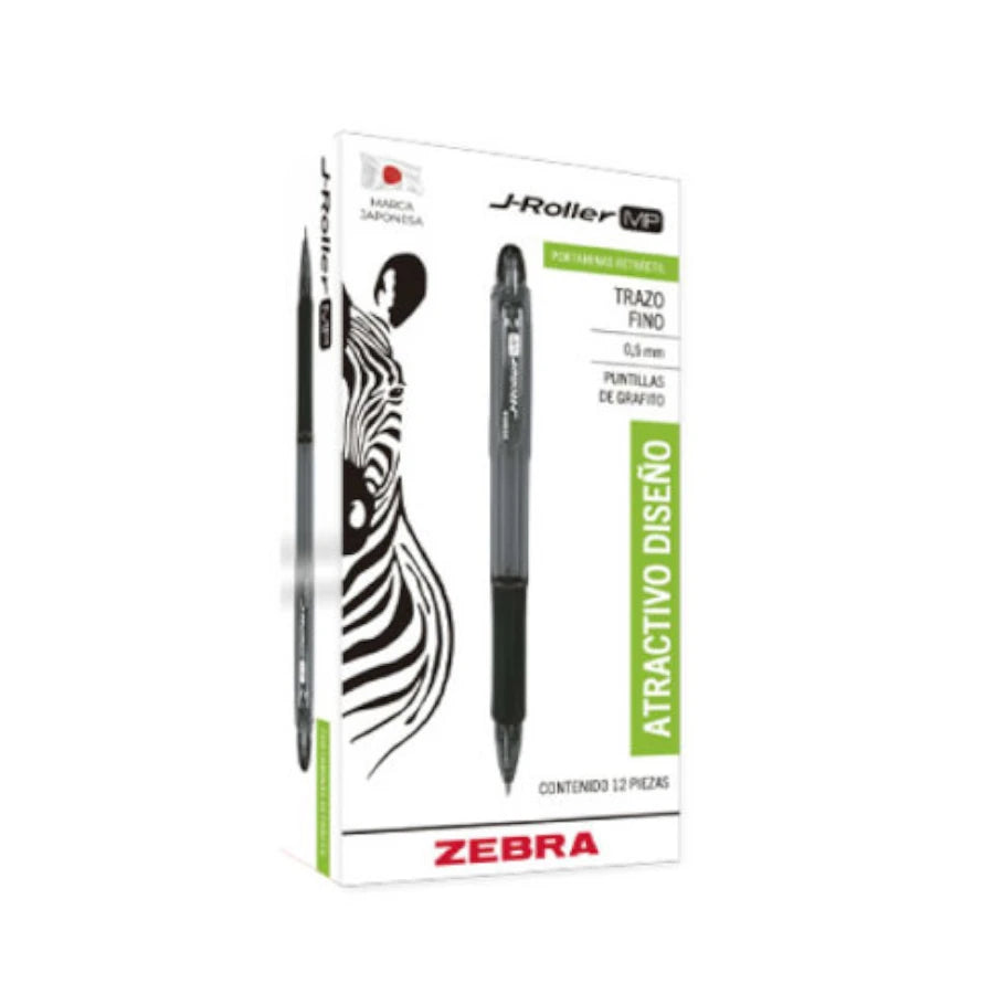 Portaminas Jroller MP 0.5mm Cuerpo semi Transparente Negro caja c/12