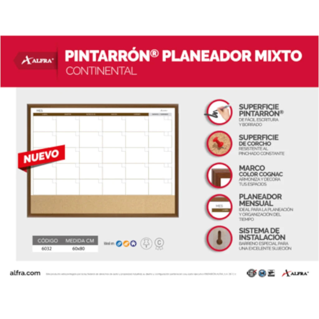 Planeador Alfra Mensual Mixto Continental 60x80