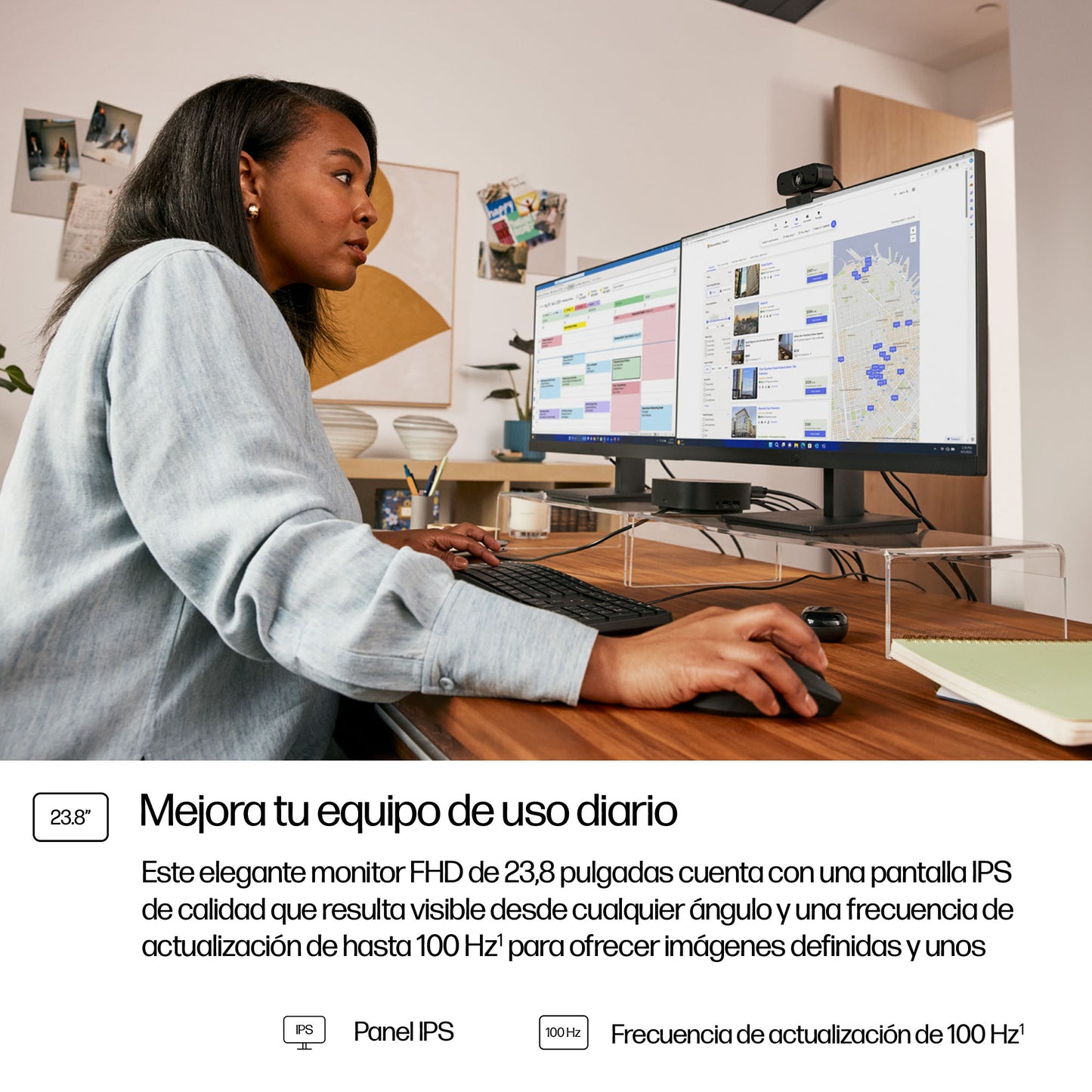Monitor HP Serie 3 Pro 324pf 23.8" FHD | Panel IPS | 100Hz | VGA - HDMI - DP