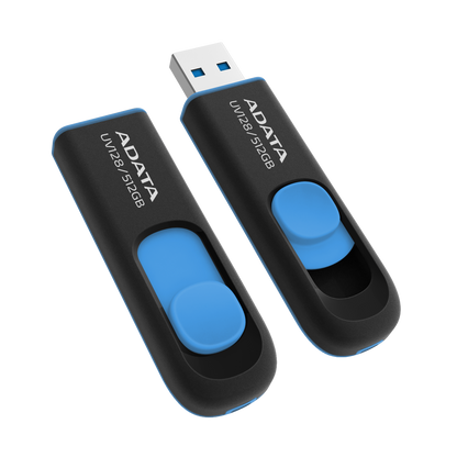 Memoria Adata USB 512GB UV128 3.2 Negro con Azul