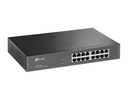 Switch TP-Link 16-Port 10/100 Mbps Switch 16× 10/100 Mbps RJ45 Ports 1U 13-inch Rack-mountable Steel Case