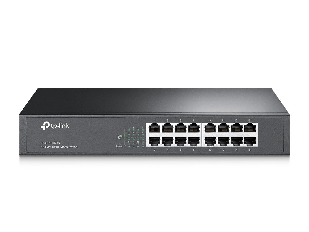 Switch TP-Link 16-Port 10/100 Mbps Switch 16× 10/100 Mbps RJ45 Ports 1U 13-inch Rack-mountable Steel Case