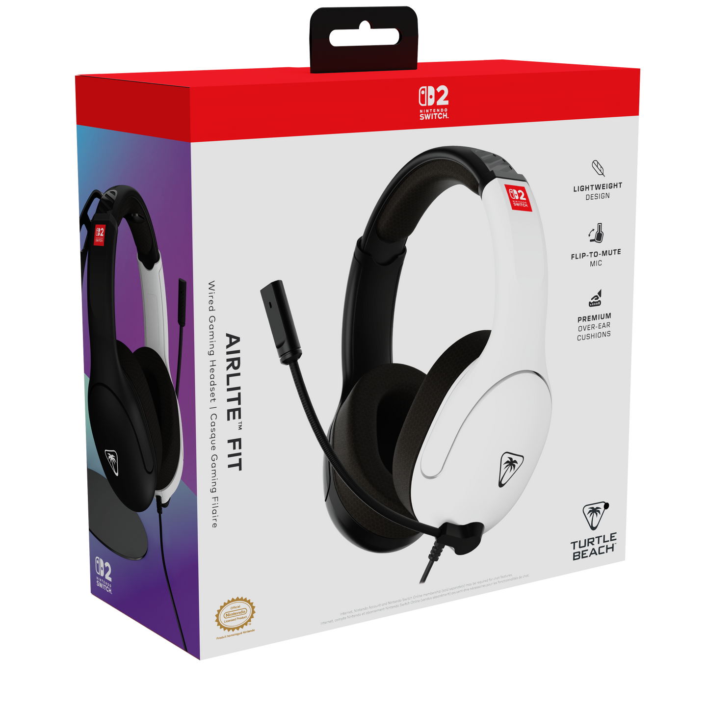 Auriculares de juego con cable Turtle Beach Airlite Fit  White Black para Nintendo Switch 2