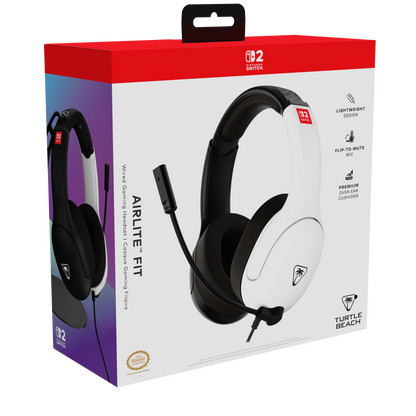 Auriculares de juego con cable Turtle Beach Airlite Fit  White Black para Nintendo Switch 2