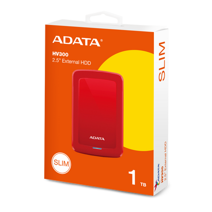 Disco Duro Externo Adata 1TB HV300 2.5" USB 3.1 Rojo