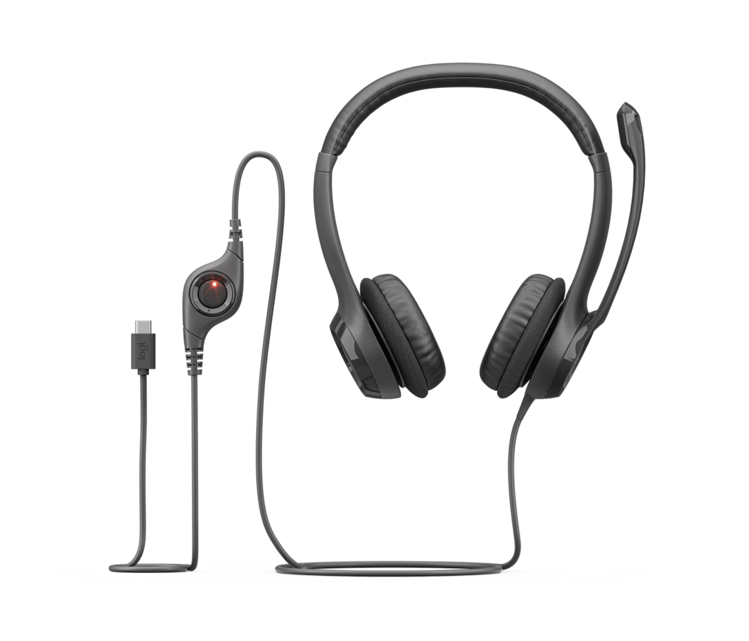 Audífonos Logitech H390 USB-C Computer Headset - MIDNIGHT BLACK - AMR-403