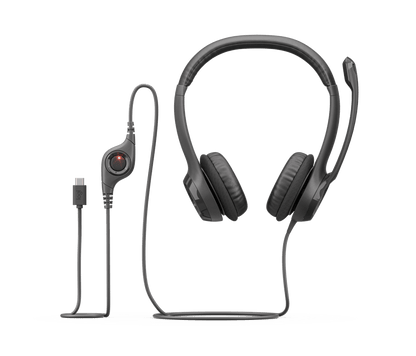 Audífonos Logitech H390 USB-C Computer Headset - MIDNIGHT BLACK - AMR-403