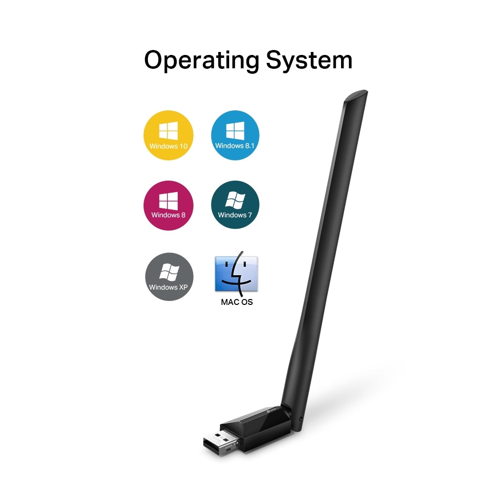 Adaptador USB Tp-Link de banda dual inalámbrico de alta ganancia AC600