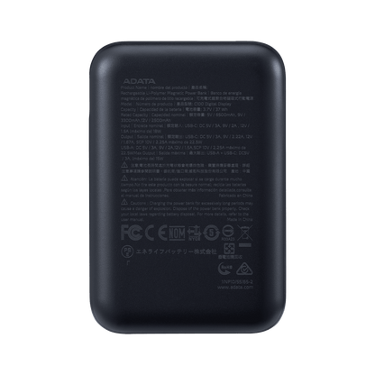 Power Bank Adata 10000mAh Digital PC10022 Negro