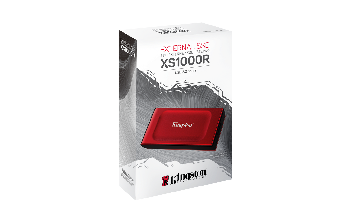 Unidad de Estado Solido SSD Externo Kingston XS1000 1TB USB Color Rojo