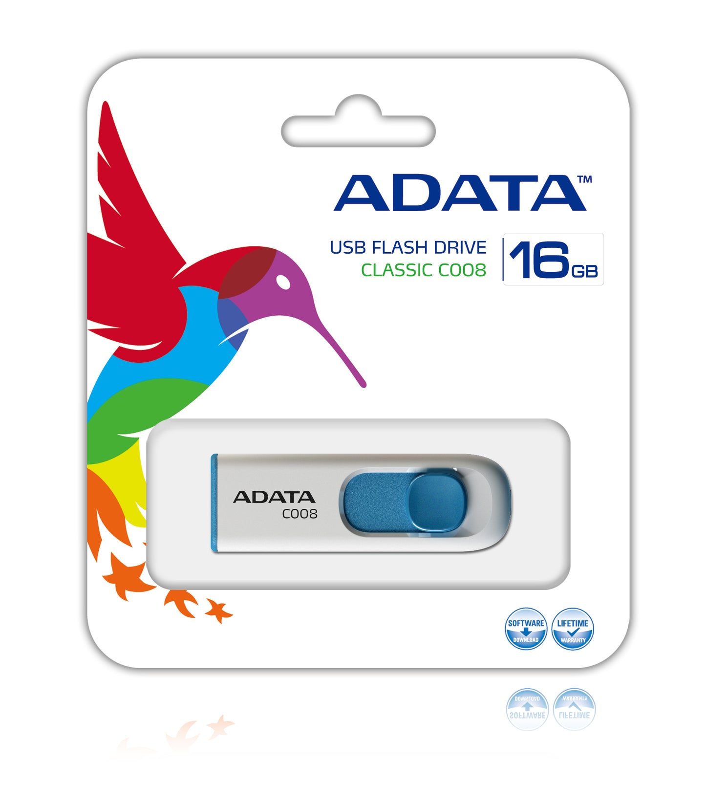 Memoria USB Adata C008 16 GB Color Blanca-Azul