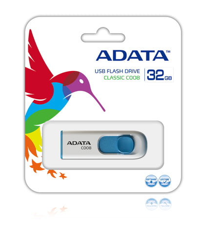 Memoria USB Adata C008 32 GB Color Blanca-Azul