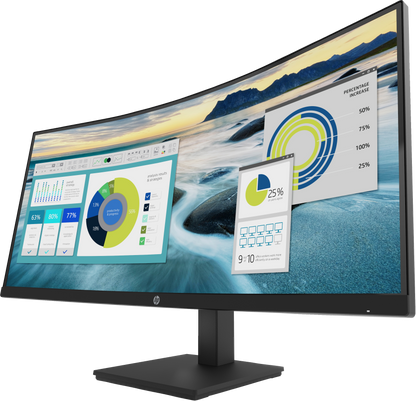 Monitor HP P34hc G4 34" Curvo WQHD Resolución 3440x1440 Panel VA VGA/HDMI
