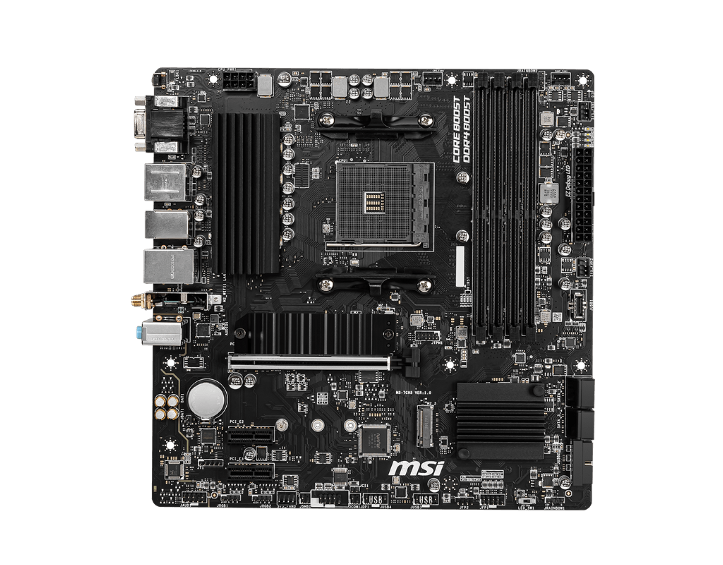 Tarjeta Madre MSI B550M Pro-VDH WIFI 4xDDR4 128GB 4400Mhz PCIe 4.0 M.2 1xHDMI 1xDP 1xVGA S AM4 mATX Wi-Fi BT