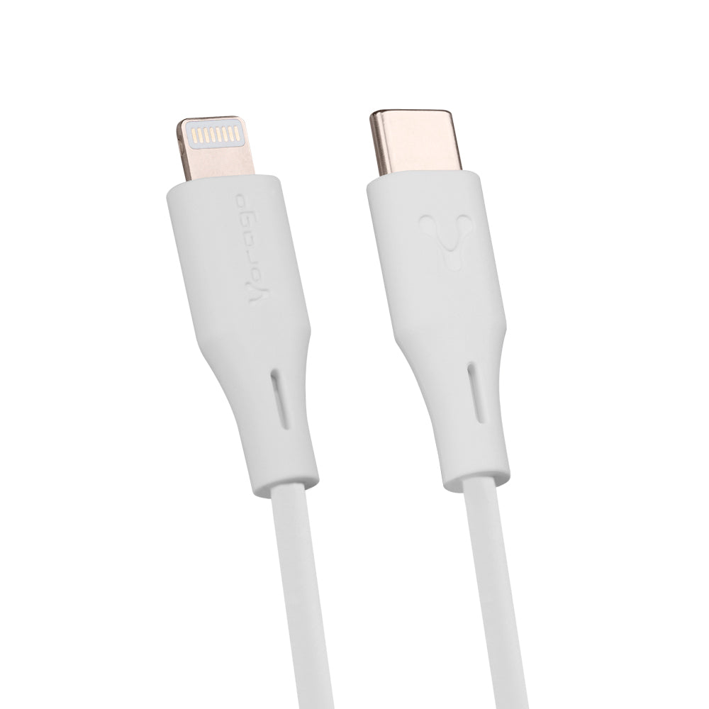 CABLE VORAGO CAB-CL01W TIPO C-  LIGHTNING 20W 1 METRO CARGA RAPIDA  BLANCO