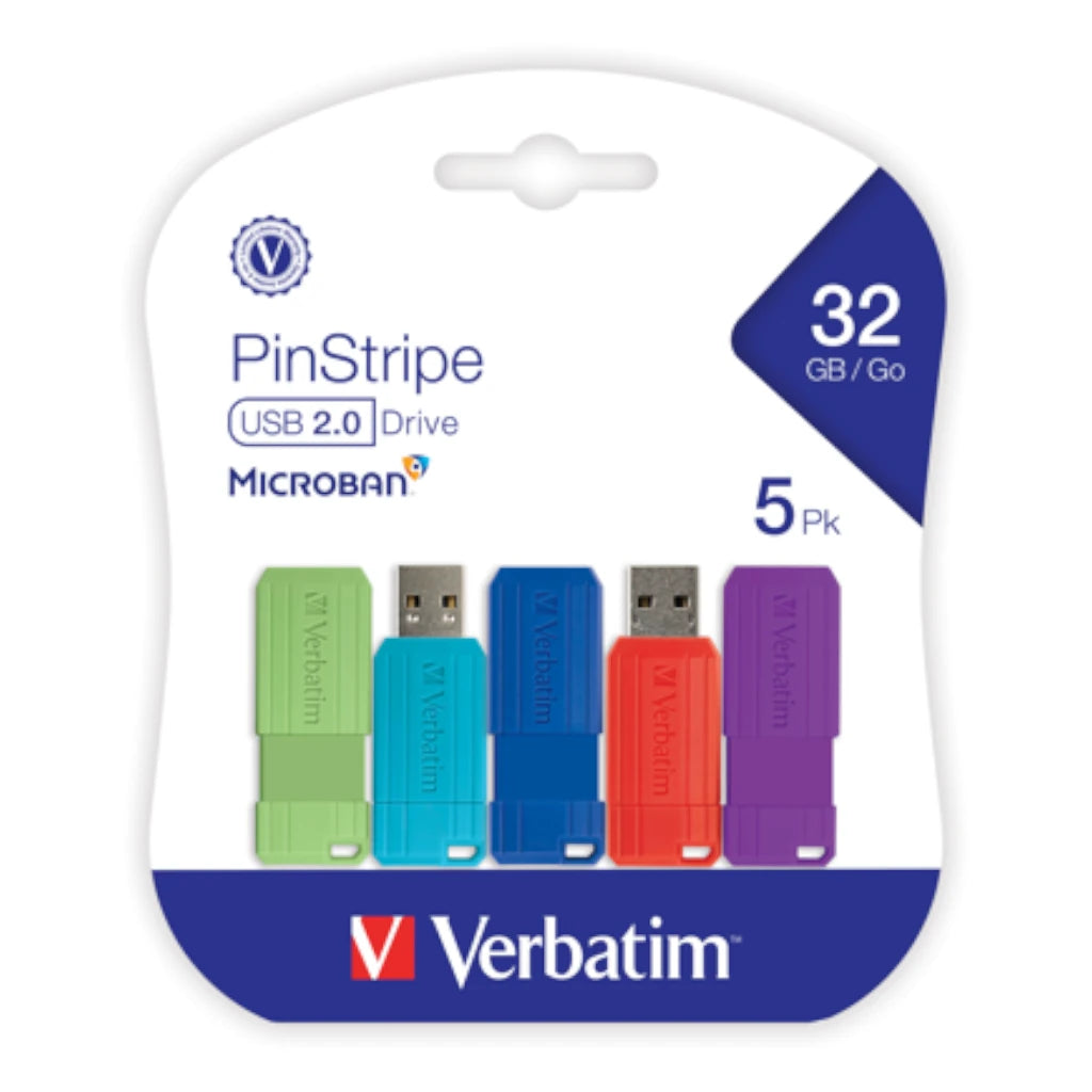 Memoria USB Verbatim 32gb 2.0 retráctil multicolor 5PK