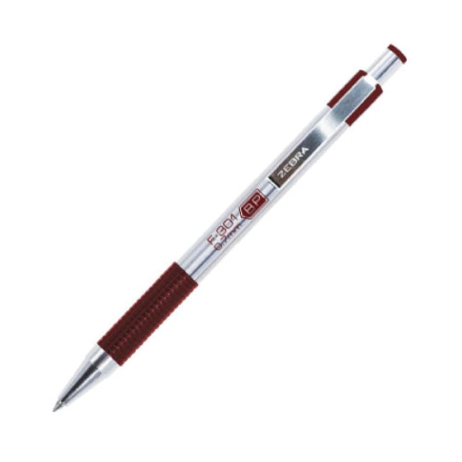 Boligrafo F-301 grip punto fino tinta vino cuerpo de acero caja c/12