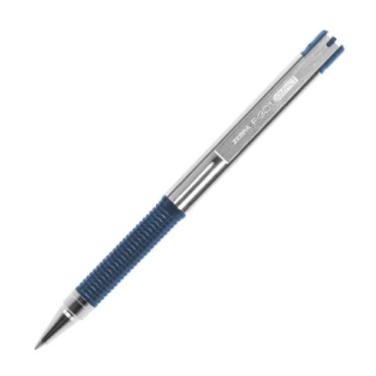 Boligrafo F-301 compac grip azul punto fino tinta negra cuerpo de Acero inoxidable caja c/12