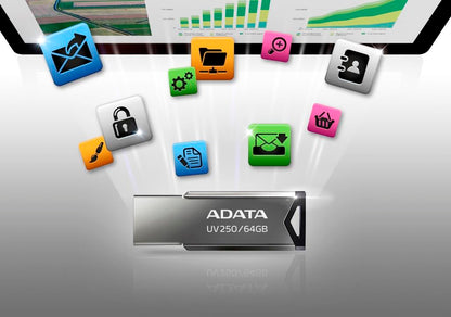 Memoria USB ADATA 32 GB UV250 Color Plata 2 0 Metalica