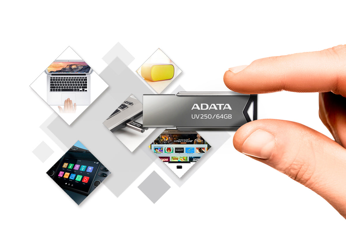 Memoria USB Adata 16 GB UV250 Metálica V2.0 Color Negro-Plata
