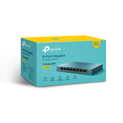 Switch TP-Link LiteWave 8-Port Gigabit Desktop 8× Gigabit RJ45 Ports Desktop Steel Case