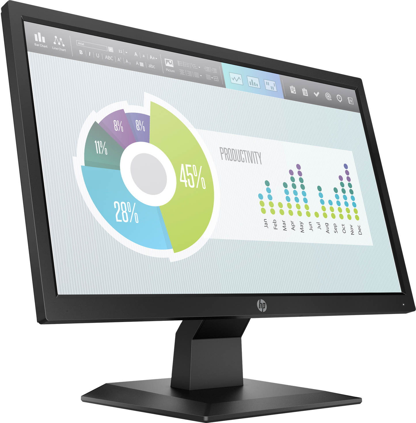 Monitor HP  LED P204v HD+ 19.5" Resolución 1600x900 Panel TN