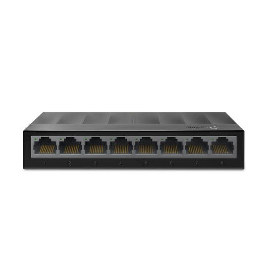 Switch para escritorio Tp-link de 8 Puertos RJ45 10/100/1000Mbps con auto-negociación con carcasa de plastico