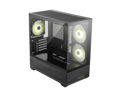 Gabinete Gamer MSI MAG PANO M110R Micro-ATX Vista Panorámica 270° Cristal Templado Negro